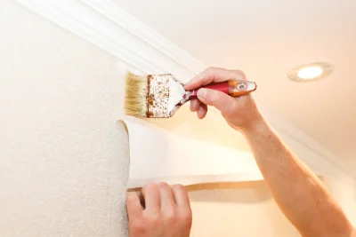 Pose de papier peint à Coutarnoux — revêtements muraux et toiles de verre